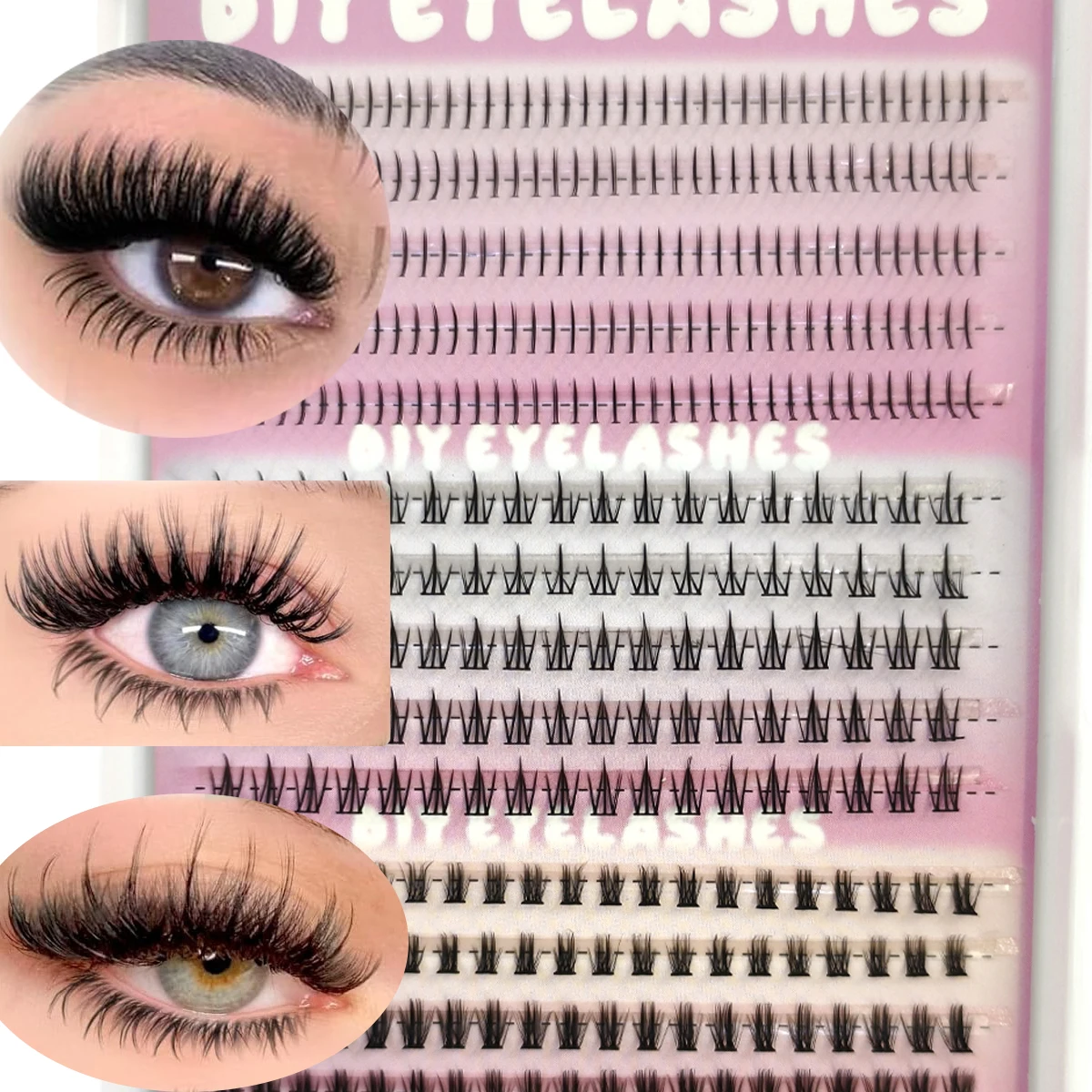 390 قطعة أسفل 15 صفوف جلدة تمديد مجموعات الرموش السفلية 3 أنماط رموش فردية لتقوم بها بنفسك Wispy مظهر طبيعي واضح الفرقة #1