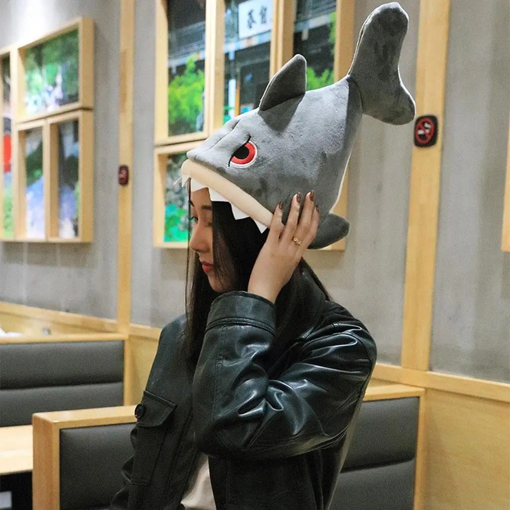 2x Funny Shark Hat Costume Accessory Winter for Adults Photo Props Not