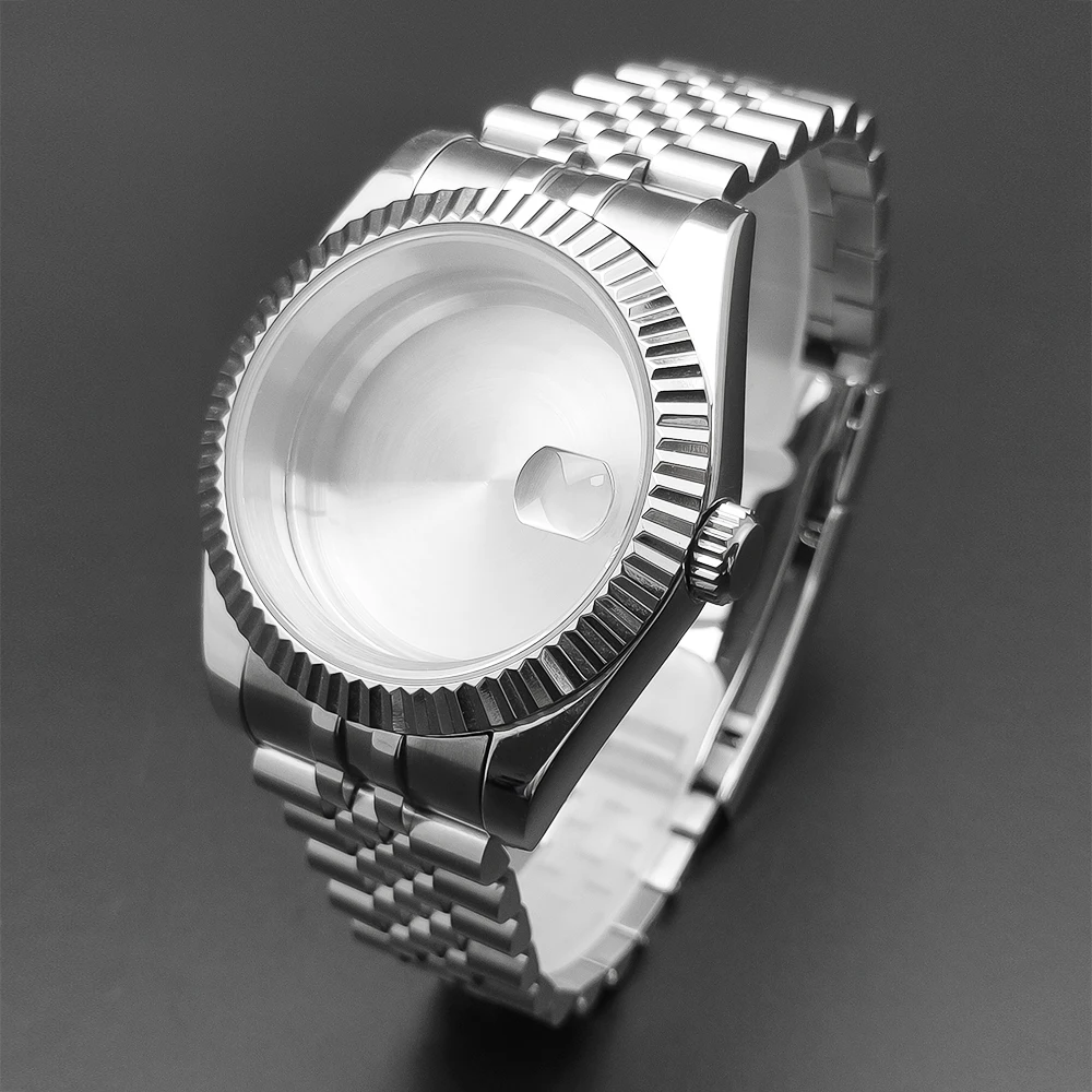 36mm/40mm Sapphire Glass For Men Watch Case Fit NH35 NH36 NH34 Movement Waterproof Jubilee Stainless Steel Watch Band