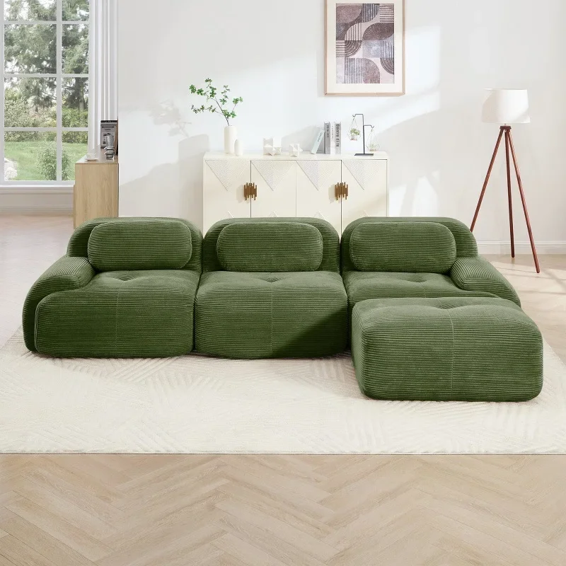 #Vacuum Compressed Sofa Bed, Single Seater, Simple Corduroy for Living Room Balcony Tatami, Space Saving Furniture