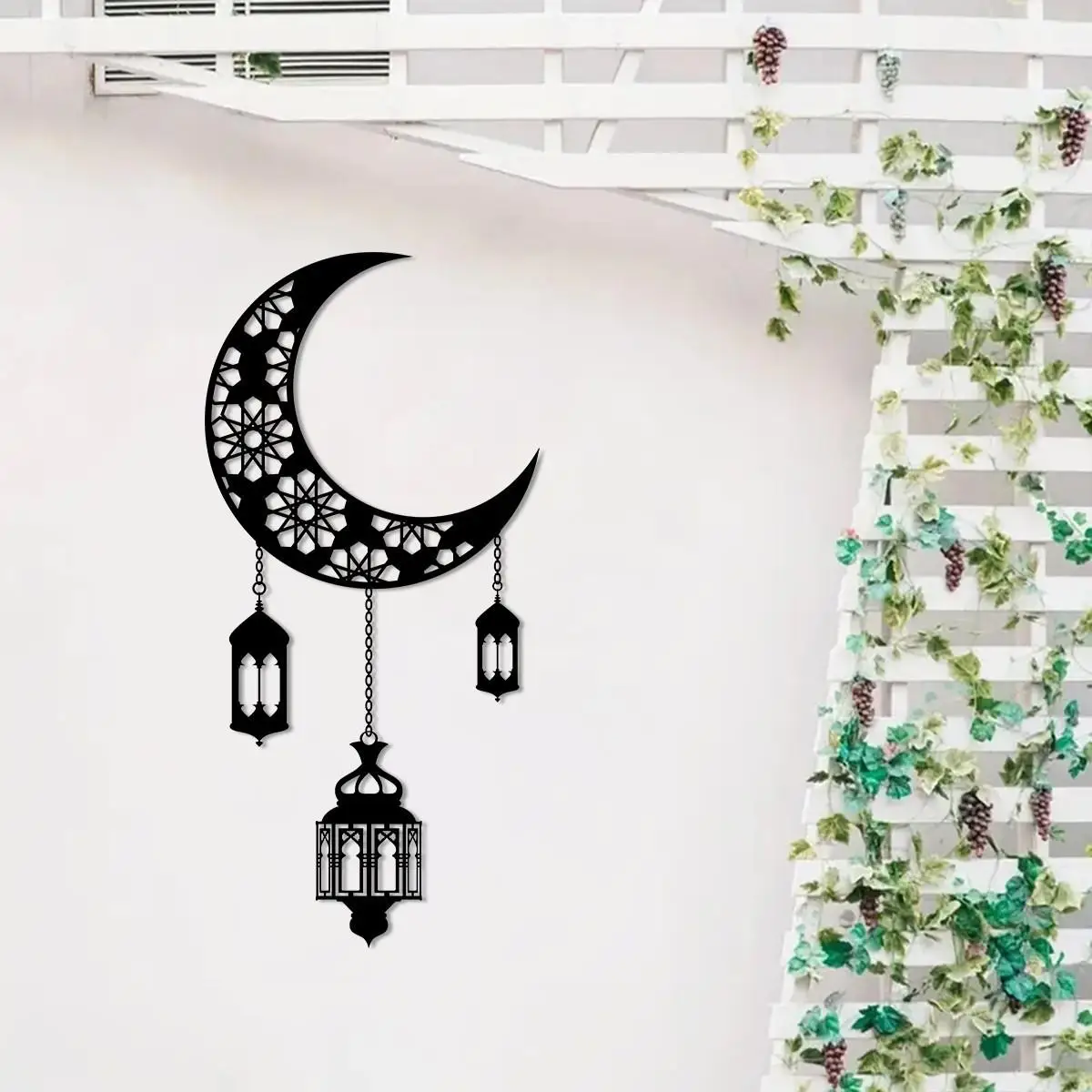 

Iron Art Moon Lamp Metal Wall Decorative Lighting Bedroom Living Room Background Wall Decorations Creative Handmade Crafts