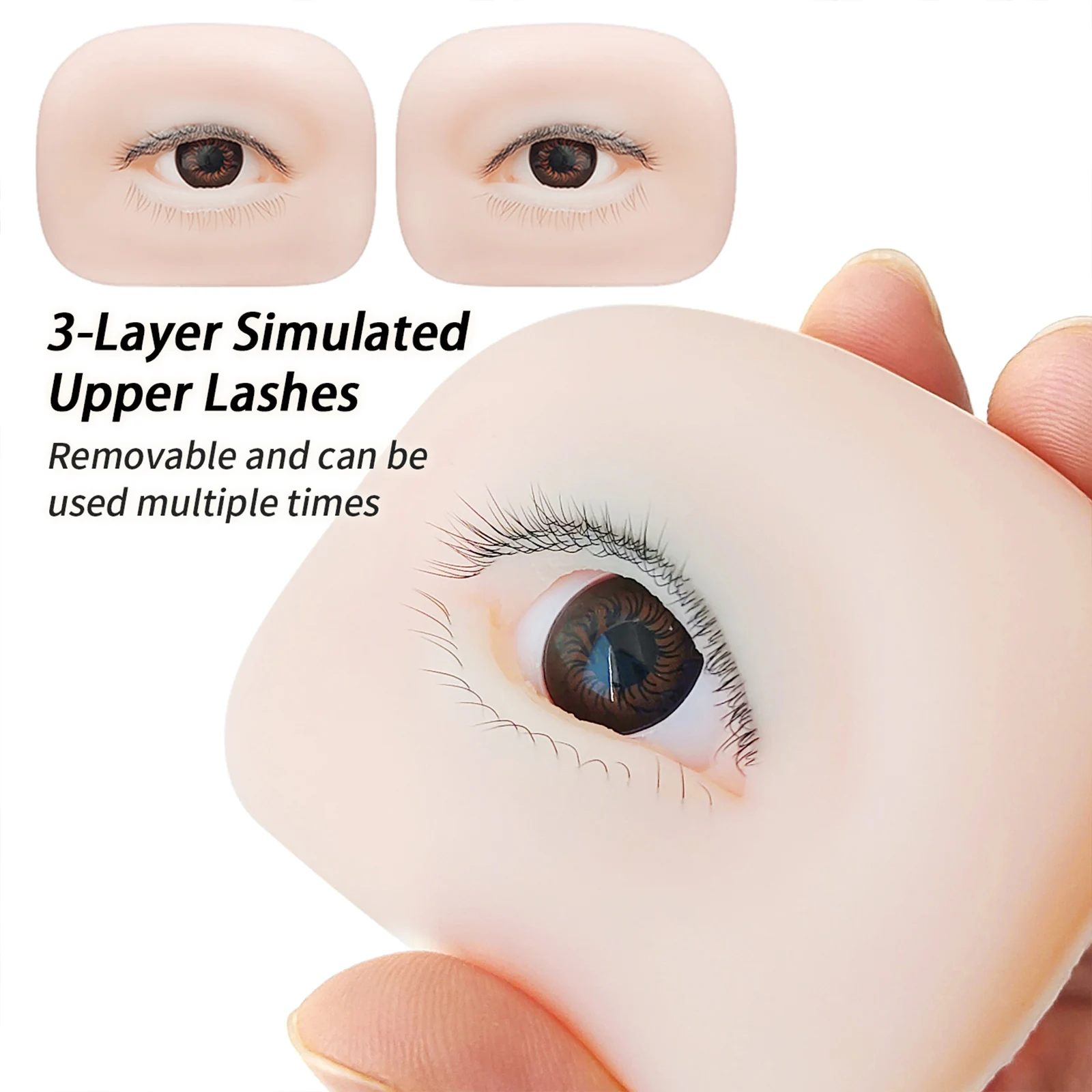 New Product 3 Layers Training Eyes Reusable Mannequin Practice Eyelash Extension Grafting Head Model Silicone Eye Makeup Tools