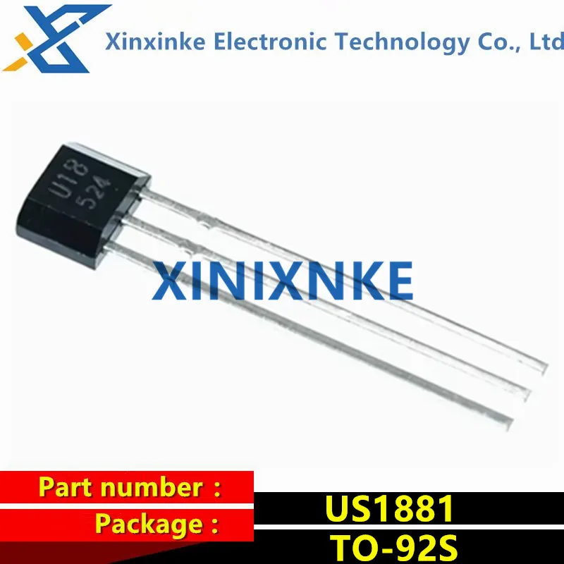 50PCS US1881KUA Marking：U18 TO-92 Hall Element Bipolar Latch Hall Sensor Current Sensor