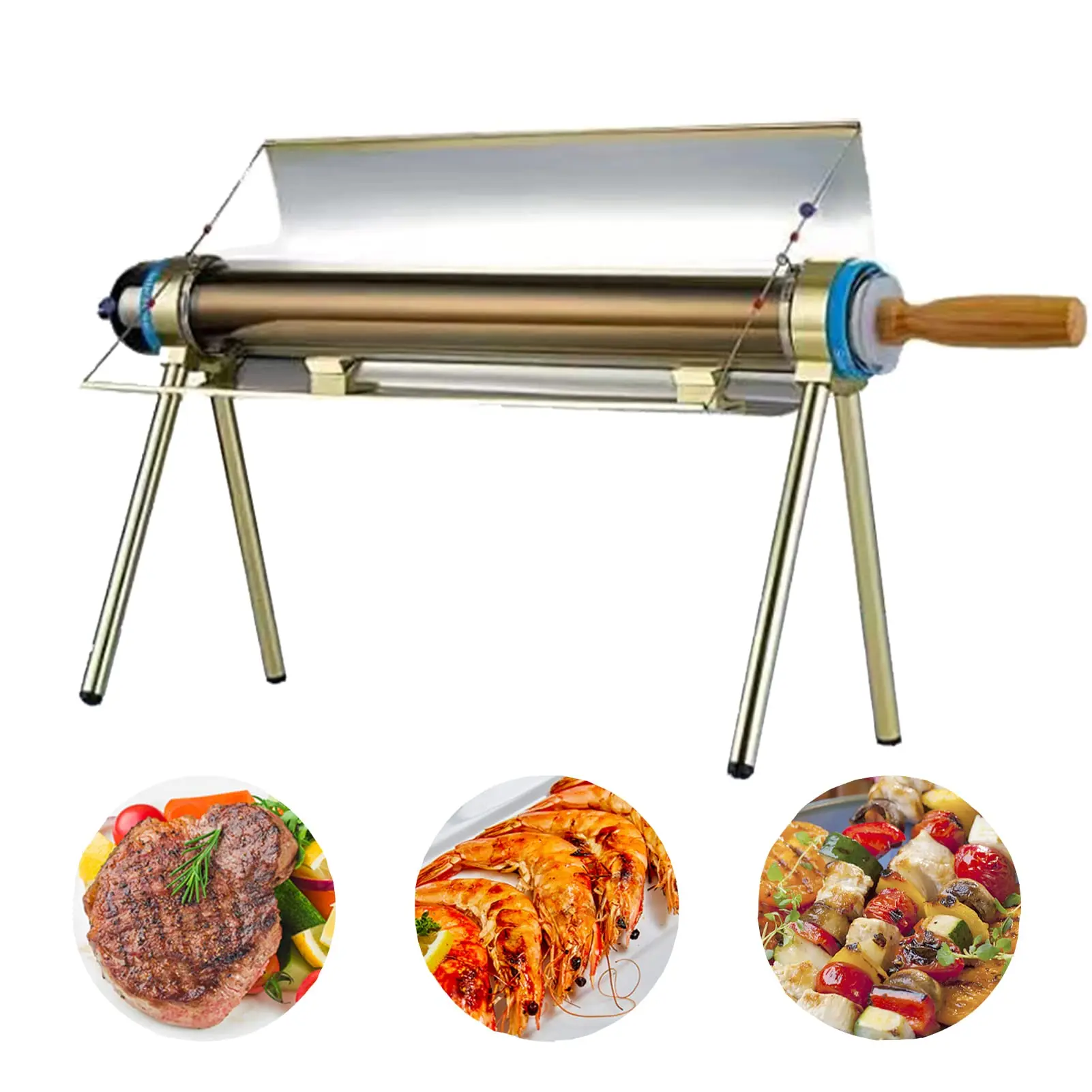 HELIOTEC Solar Cooker Oven BBQ Grill Portable Stove for Outdoor Camping and Traveling Picnics