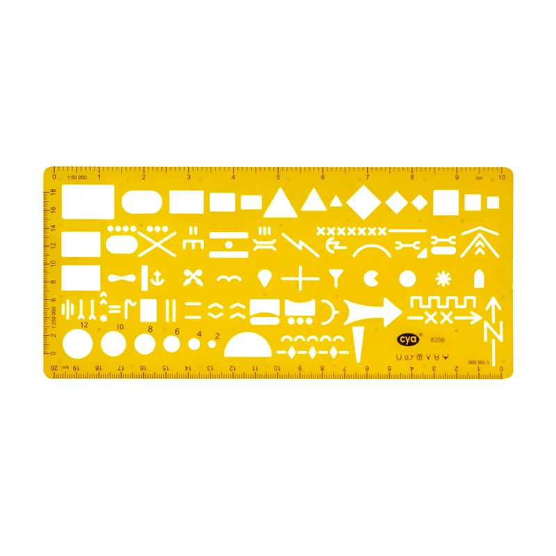 مسطرة قالب الاستنسل العسكري الناتو 8353 - 150+ رموز APP-6A للجيش ودعم القتال |   أداة الخريطة التكتيكية بمقياس 1:50K