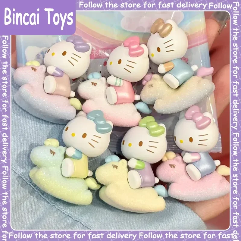 

Оригинальная коллекционная фигурка Sanrio Hello Kitty из серии Childlike Pony, миниатюрная, милая, в слепом пакете, для декора стола, подарок для девочек