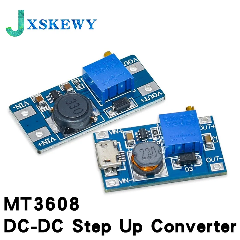 5Pcs MT3608 DC-DC Step Up Converter Booster Power Supply Module Boost Step-up Board MAX output 28V 2A for arduino