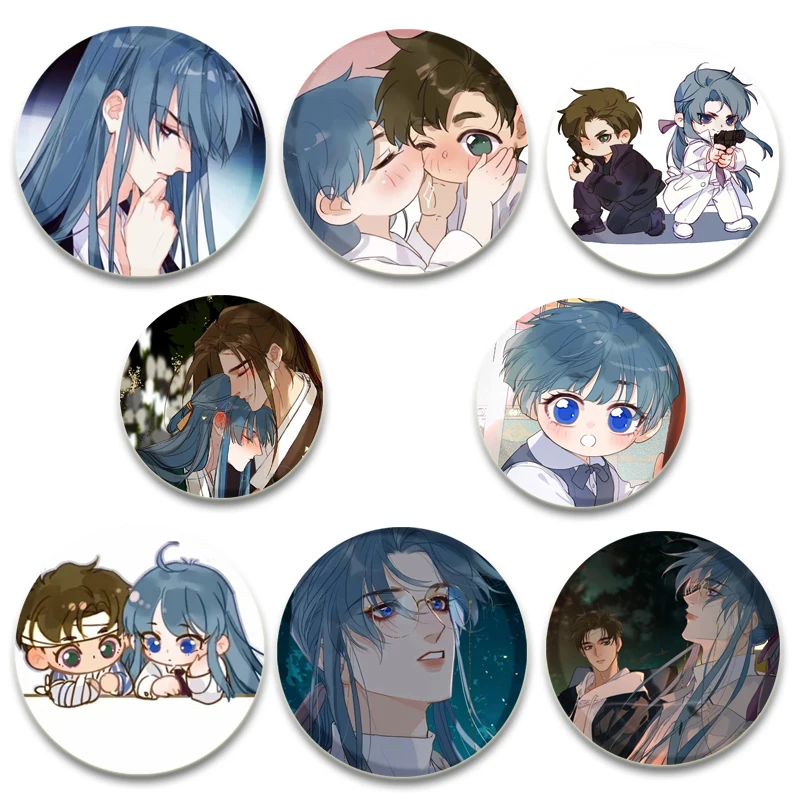 BL AnimeThe Relationship That Isn't Perfect Button Pins QIANcuo TENGruiyu Round DIY Creative Brooches Jewelry Accessories Gifts