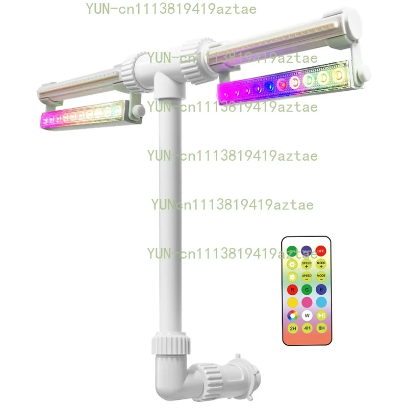 Outdoor Pool SPA Pond Fountain, Adjustable Dual Sprinkler Waterfall Cooler with Color‑Changing  Night Light