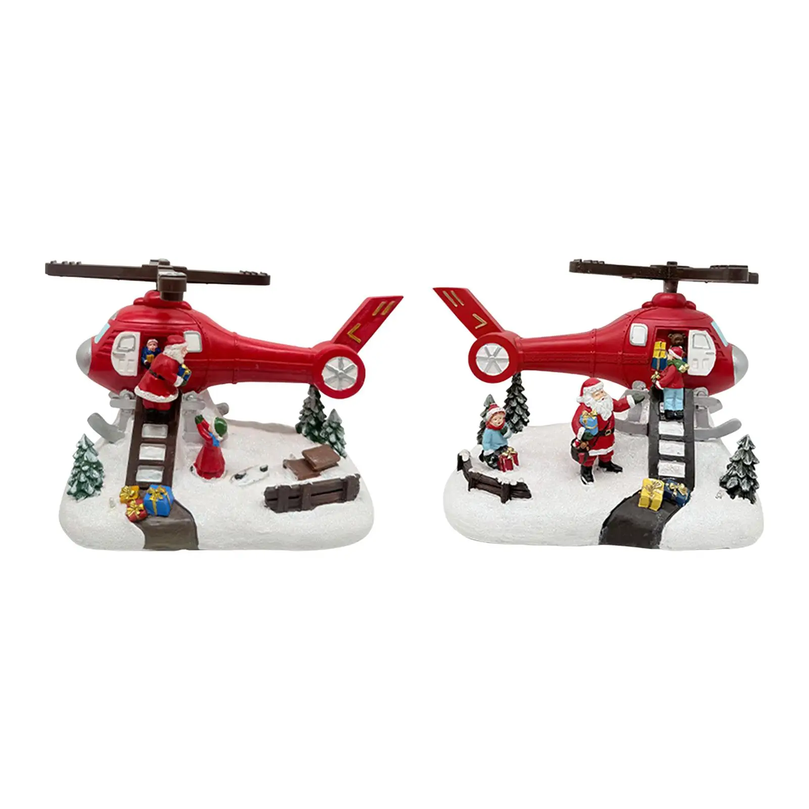 

Christmas Musical Box Helicopter Statue Desktop Christmas Gift Decoration Electric Ornament Rotating Santa Claus Figurine