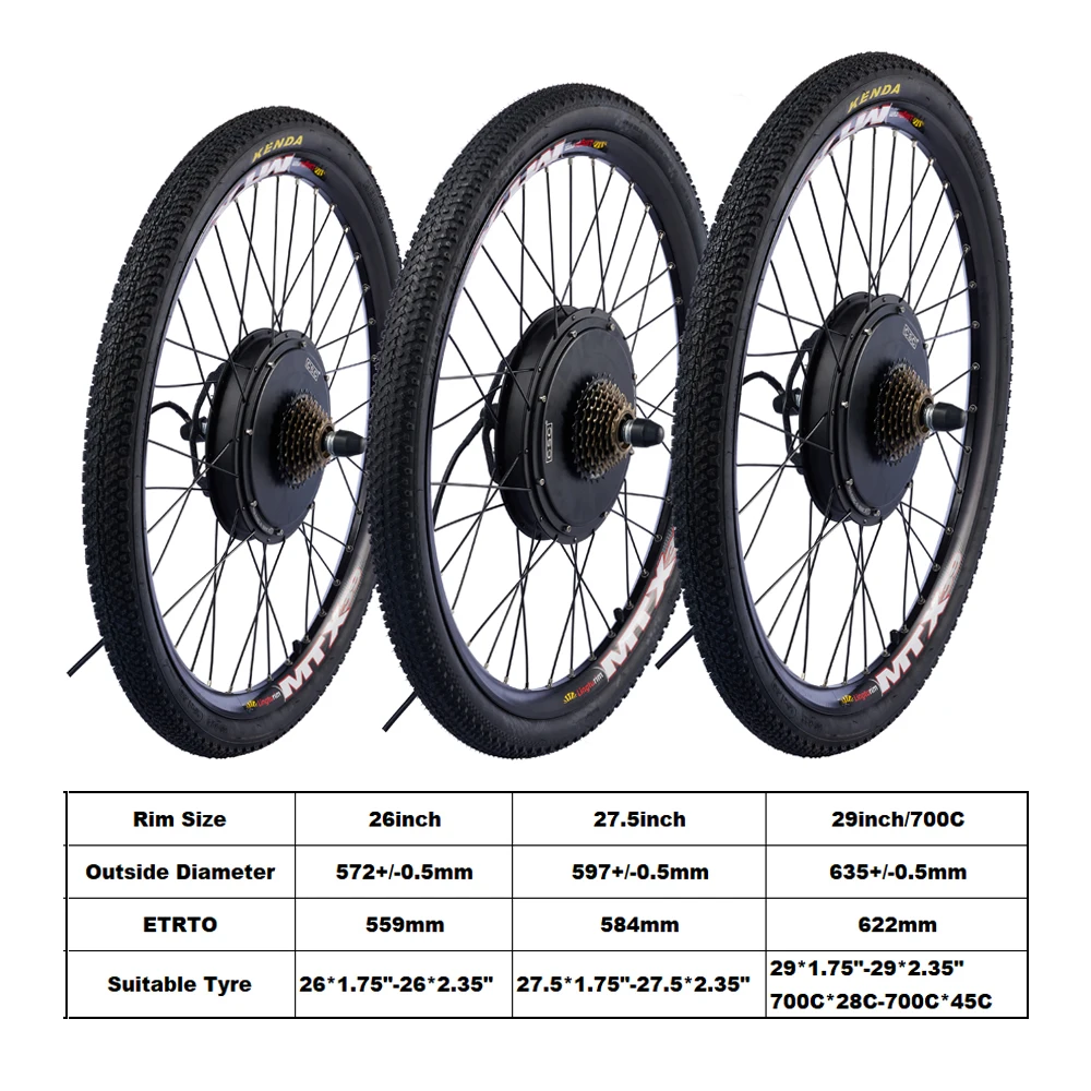 الاتحاد الأوروبي الأسهم لا ضريبة CSC MTX حافة EBike تحويل عدة العجلات الخلفية 26 '27.5 '29' فرش غير العتاد محور المحرك 48 فولت 1000 واط 1500 واط Ebike #2