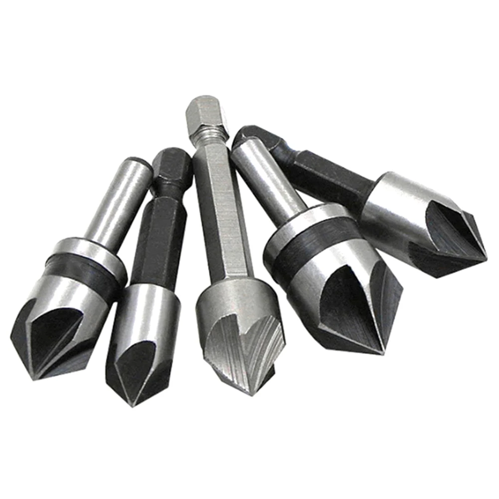 Tool Countersink Drill Bit 5 Flute Cutter Bits Carbon Steel Chamfer Countersink Drills Woodworking High Quality