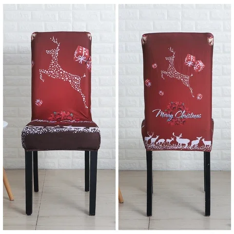 

Chair Cover Spandex Christmas Decoration for Dining Room Elastic Chair Covers housse de chaise 1/4/6 Pieces