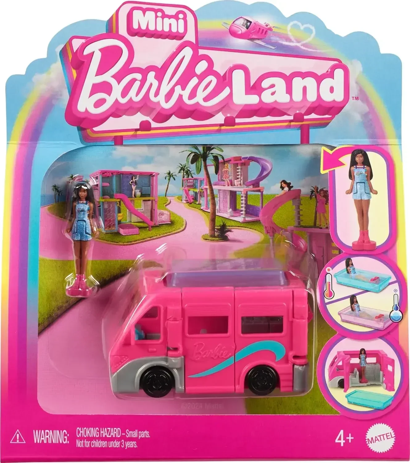 Original Barbie Traffic Vehicle Mini Barbieland Color Change Dream Camper Car Boat Plane Girls Toys Diy Dolls House Accessories