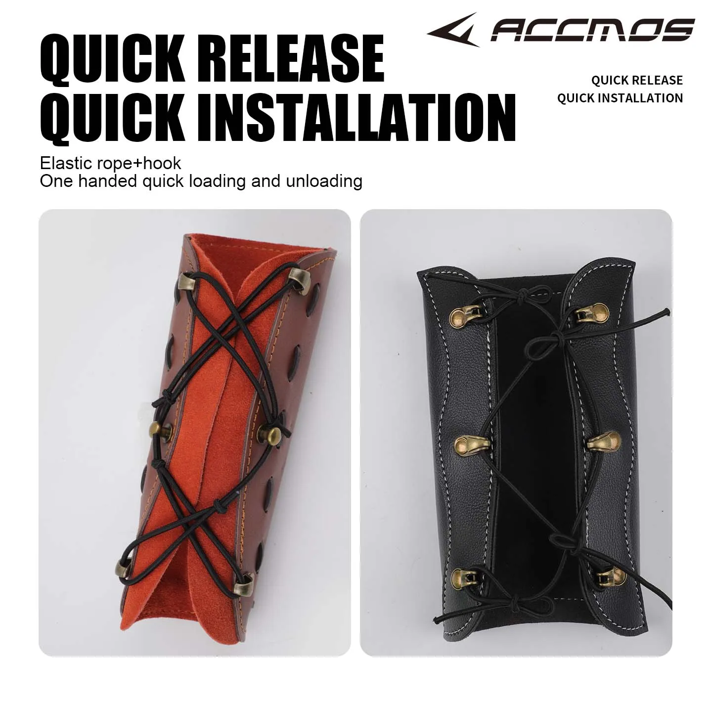 ACCMOS Leder-Armschutz für Bogenschießen, Fleece-Gefüttert, Verstellbarer Schnür-Armschutz für Traditionelle Recurve-Bögen – Detail 3
