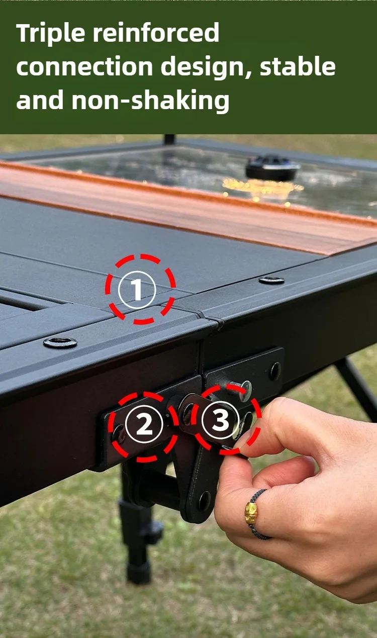 Outdoor Camping IGT Tisch IGT 4-Einheiten Tisch Tragbare Aluminiumlegierung Ultraleicht Klapp Camping Schreibtisch BBQ Picknick IGT Tisch Neu – Detail 4