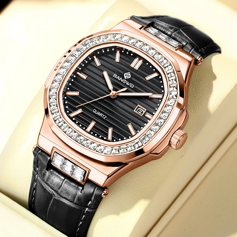 LIGE Creative Square Ladies Watches Elegant Fashion Waterproof Watch Women Top Brand Luxury Luminous Women's Quartz Wristwatch