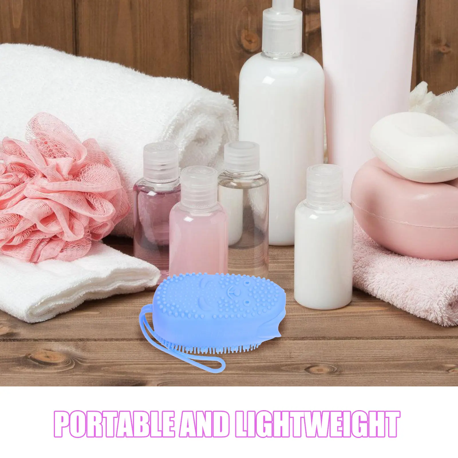 3Pcs Silicone Body Brush Dual-Sided Soft Exfoliating Bath Sponge Shower Scrubber Back Cleaner Portable Lightweight Washable view 5