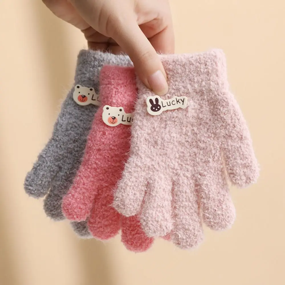 Cartoon Knitted Children Gloves Soft Warm Winter Gloves Knitted Mittens For 1-3 Years Kids