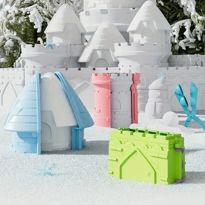 3pcs Winter Snow Toy Set Includes A Snowball Maker and Castle Mold Fun Toys Suitable for Outdoor Fun and Christmas Decorations