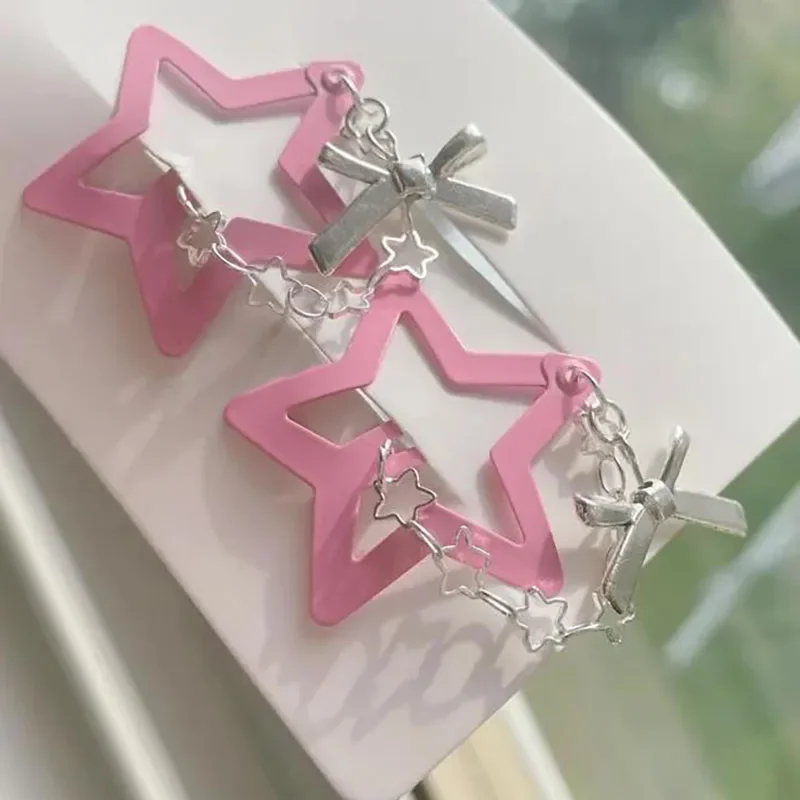 Handmade 2pc Pastel Pink Star Hairclips Jewelry Hair Accessory
