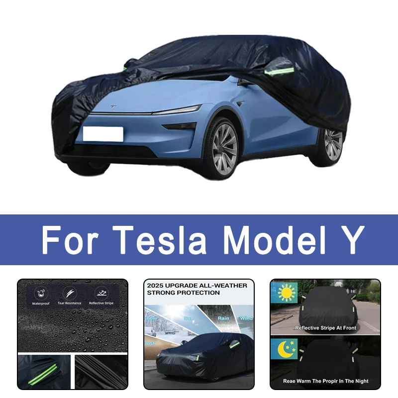 

For Tesla Model Y All-Weather Car Covers 6-in-1 Waterproof Dustproof UV Proof Snowproof Scratch Resistant Protection