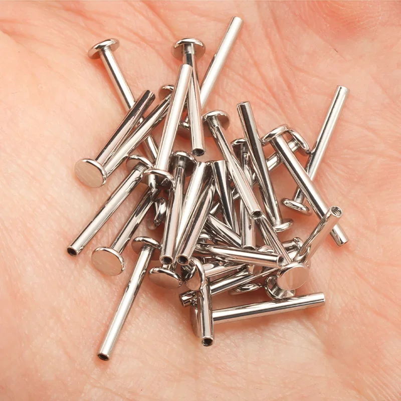 10PCS 316L Steel Labret Piercing Internal Thread for Lip Stud Helix Flat Tragus Replacement Lab Wholesale Piercing Accessories