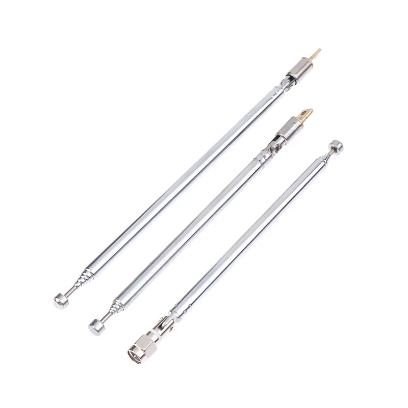 48/64cm 6 Section Metal Full-Channel Am Fm Radio Telescopic Antenna 360 Degree Rotating Antenna Aeial Universal Car Rod Antenna