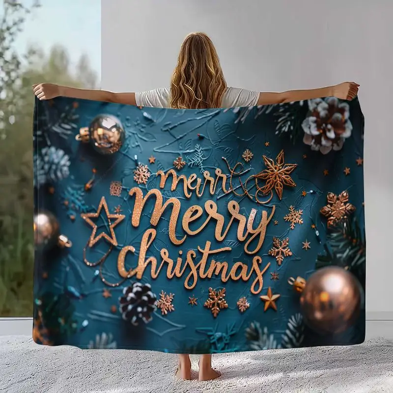 Merry Christmas Tree Santa Claus Fairy Tale Kid Gift Soft Flannel Throw Blanket,Cozy Blanket for Bed,Sofa,Living Room,Home Decor