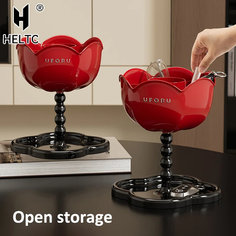 Multifunctional Desktop Storage Box Cosmetic Organisation Shelf Creative Flowers Key Holder Home Decoration Candy Sundries Tray