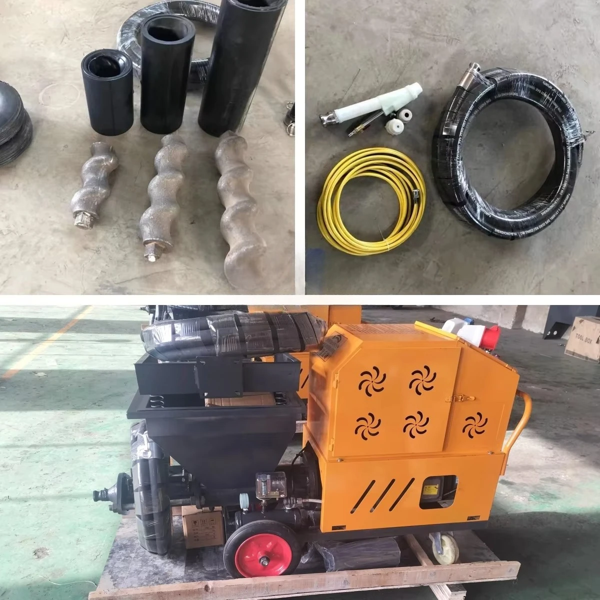 Mortar Spraying Machine Concrete Pump Grout Pump Electric 380V 7.5KW  Hopper Portable for Crack Repair Filling