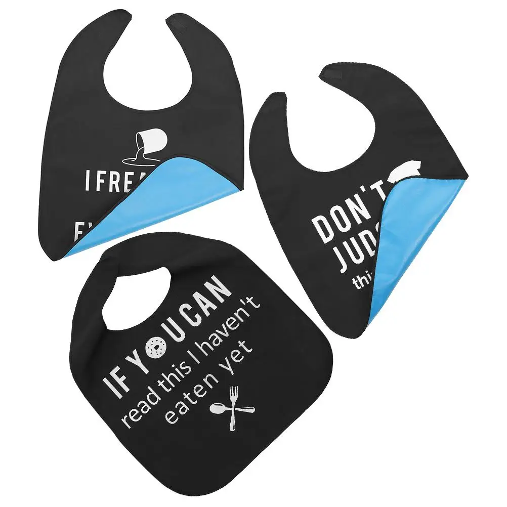 

3 Pcs Elderly Bib Adult Bibs for Men Funny Adjustable Adults Women Seniors Aldult