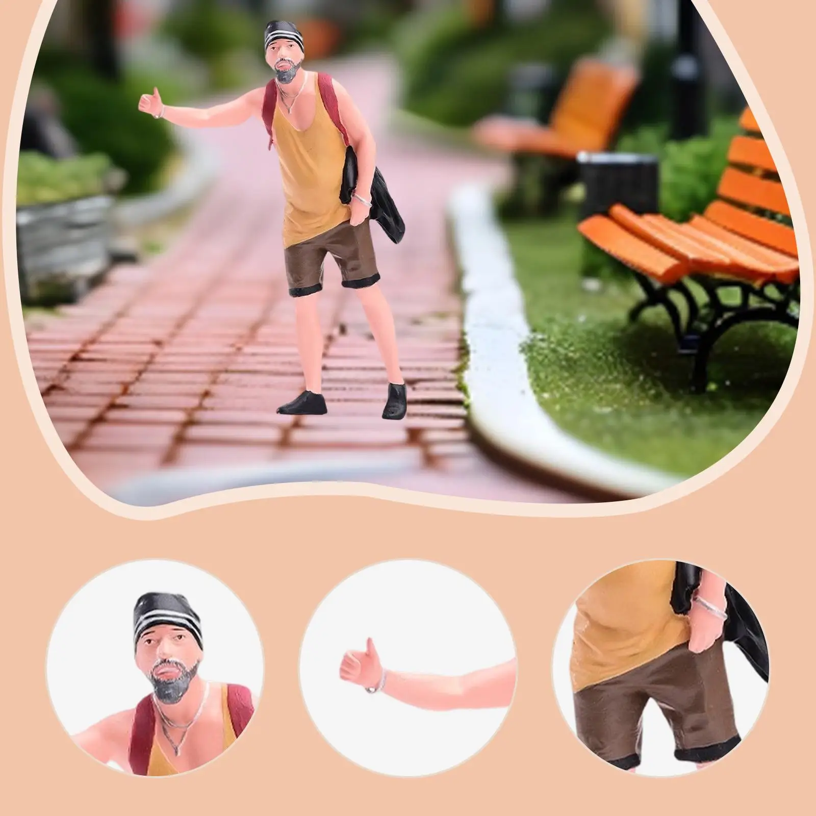 

1/18 Miniature Figure Mini Model Ornament Collections Decoration Painted Mini People Figurine Diorama Layout Prop