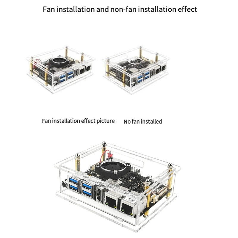 Acrylic Case For Visionfive 2 Development Board Development Board Box Transparent Case With Cooling Fan Heatsink Kit Easy To Use