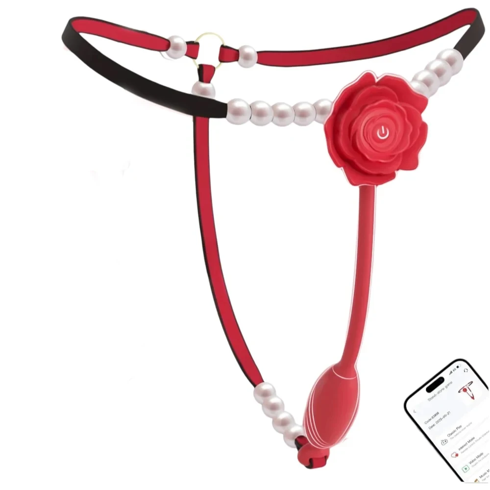 Mujeres parejas Rosa perla Tanga App usable Panty vibrador BDSM molienda bragas vibratorias pareja mujer adultos juguetes sexuales juegos