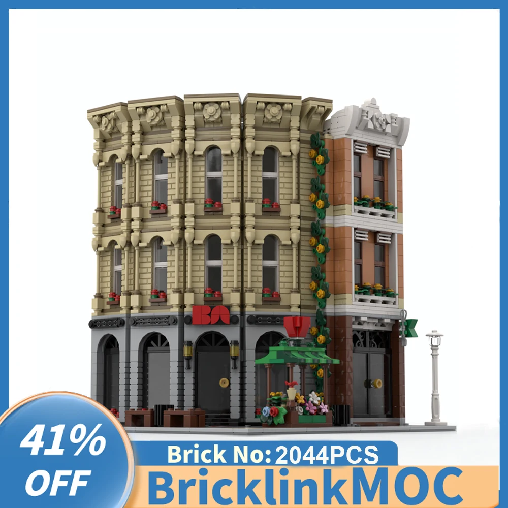 2044PCS City Hot Selling Street View Moc Modular Bags Apparel shop Building model creative ideas Child Toy birthday Gift blocks