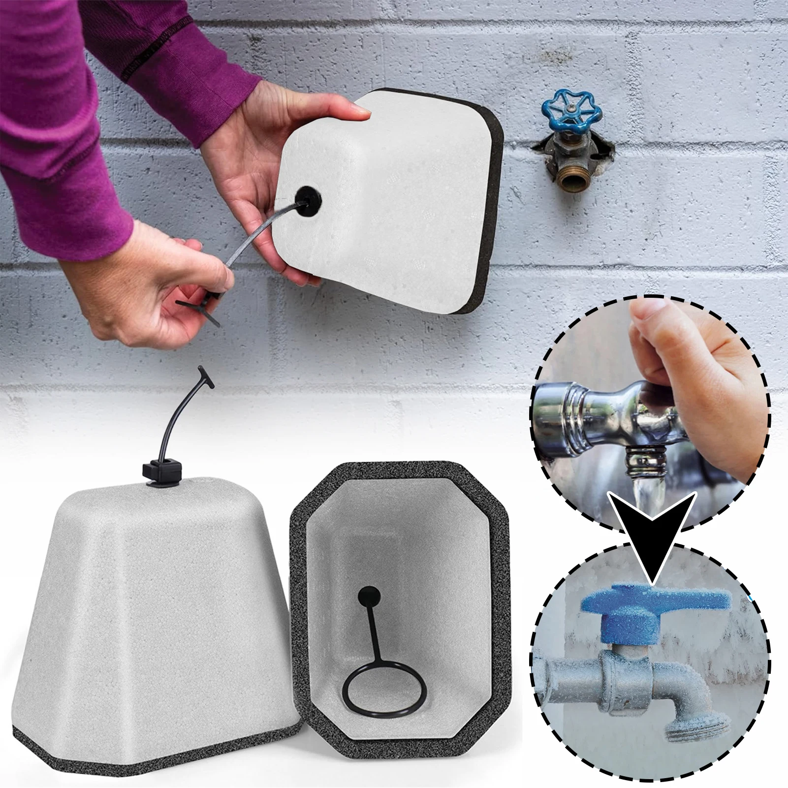 Outdoor Faucet Covers for Winter Freezes Protection Reusable Foam Spigot Covers for Most Outside Taps Cold Proof Protector