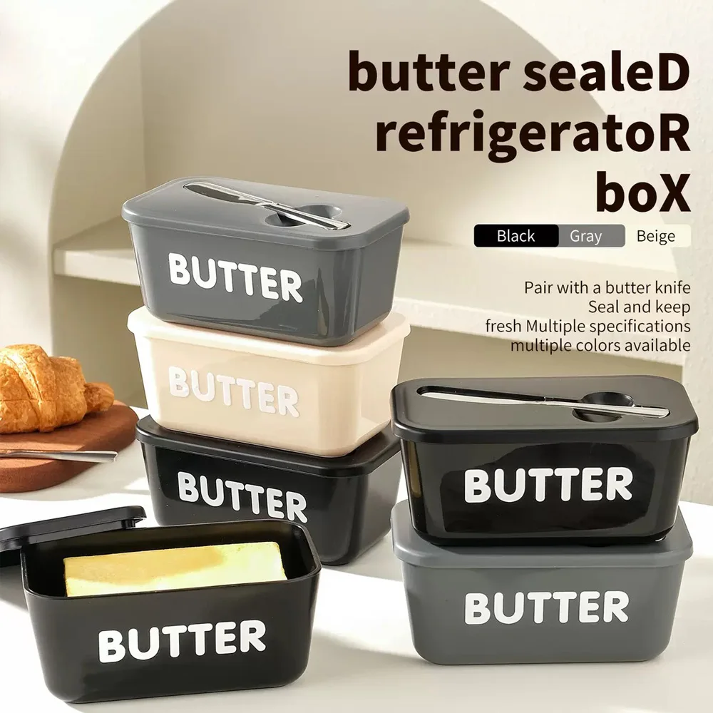 Butter Cheese Keeper with Cutting Knife Large Airtight Refrigerator Storage Box Household Must-Have