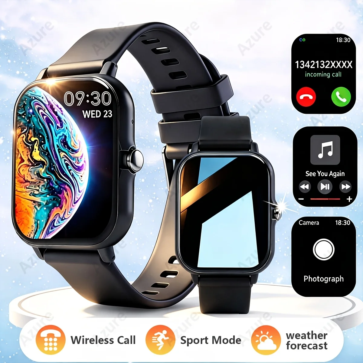 1.83-inch Smart Watch, Wireless Calling Watch with Message Notifications, AI Voice, Music Playback,