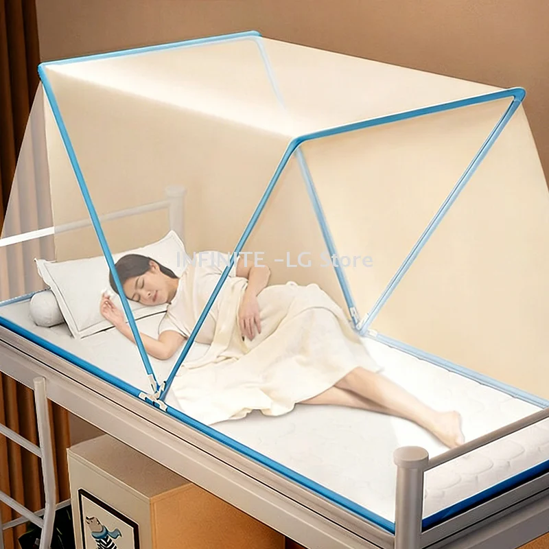 Foldable Mosquito Net Good Ventilation 1-3 People Prevent Children From Falling Off The Bed