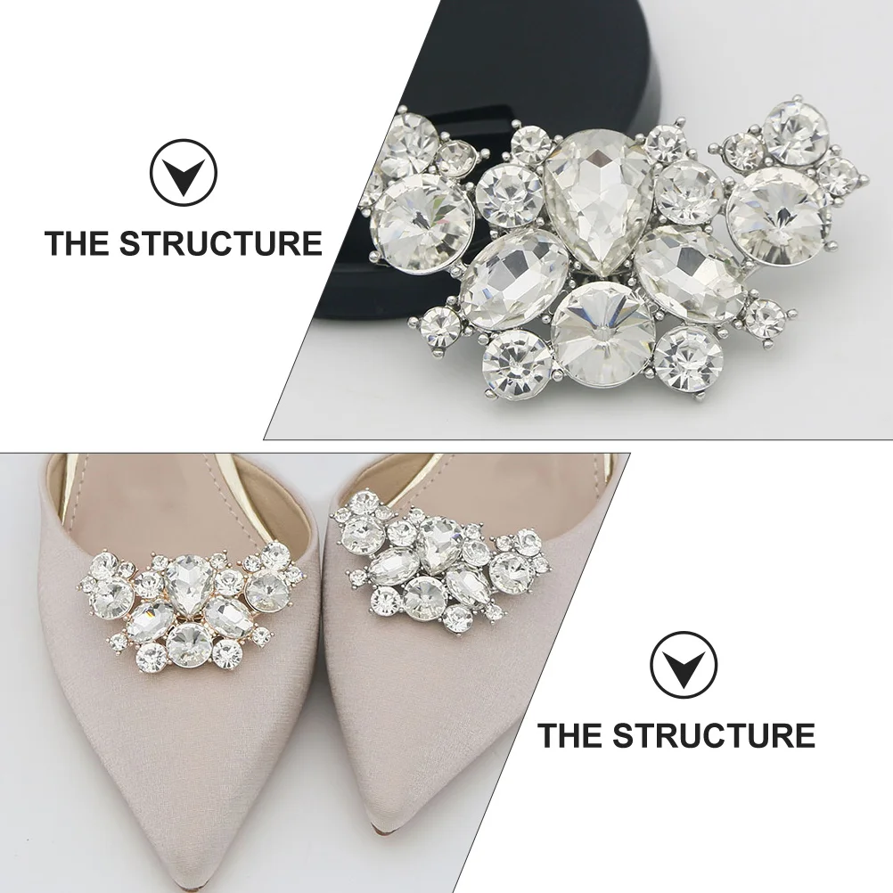 

Detachable Shoe Flower Decorations Metal Buckles for Women High Heels Fashionable Crystal Alloy Pins Shoe Accessories