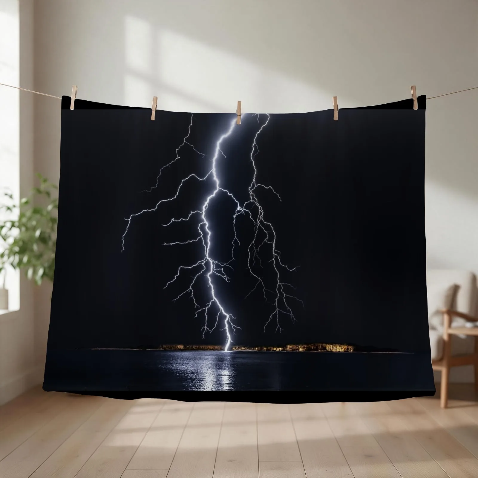 Lightning Bolt Struck Throw Blanket Retros cosplay anime funny gift Furry Blankets