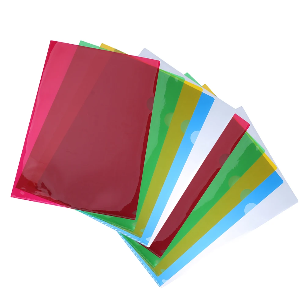 

40 Pcs L-type Folder Clip File Clipboard PP Hardboard Paper Holder A5 Lightweight Smooth Edge Portable Office School Use