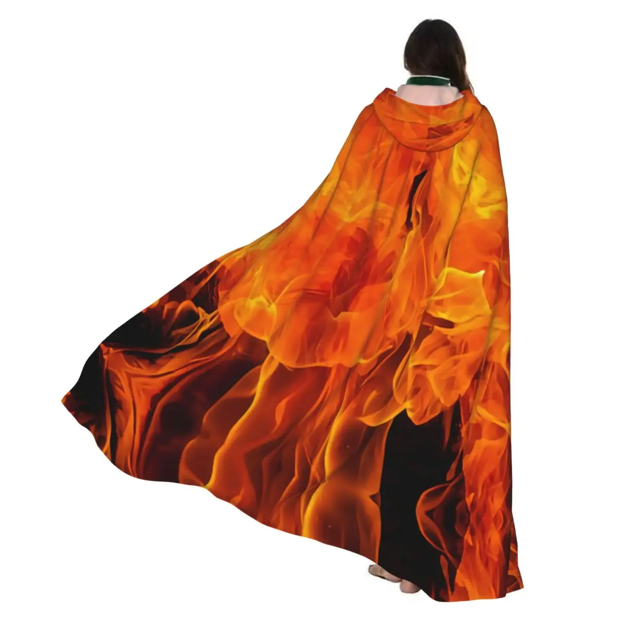 

Плащ Blazes Of Fire с капюшоном, карнавальный костюм на Хэллоуин для взрослых, длинная праздничная накидка