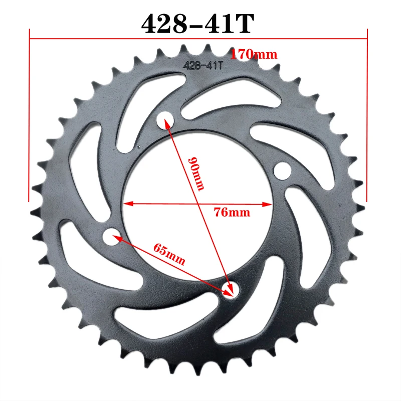 428 520 Chain 37 41 43 45T teeth 58mm Rear Sprocket for 50cc 70cc 110cc 125cc Dirt Pit Bike 428 37T 41T