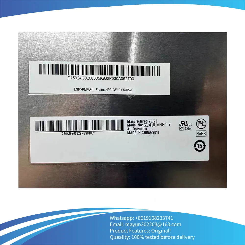 G240UAN01.2 Tela LCD industrial original de 24 polegadas