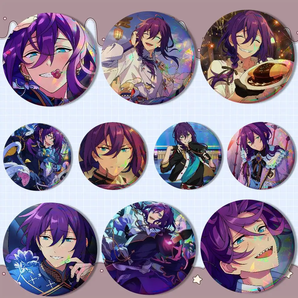 

timid Ayase Mayoi COOL Laser reflective round badges pins bag clothing decorations collectibles gifts for friends