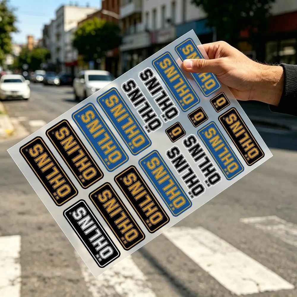 For OHLINS Car Motorcycle Bicycle Rims  Safety Decal for Helmet  Waterproof Vinyl