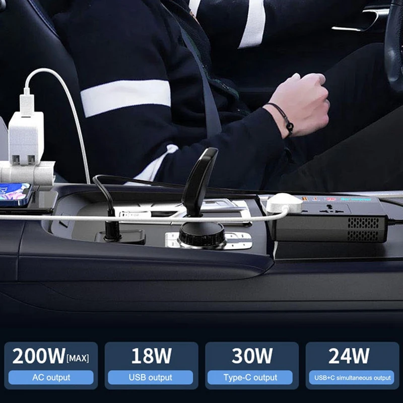 Super Sale Car Power Inverter DC 12V 24V to AC 220V Cigarette Lighter Adapter Transformer Car Transformer Convert