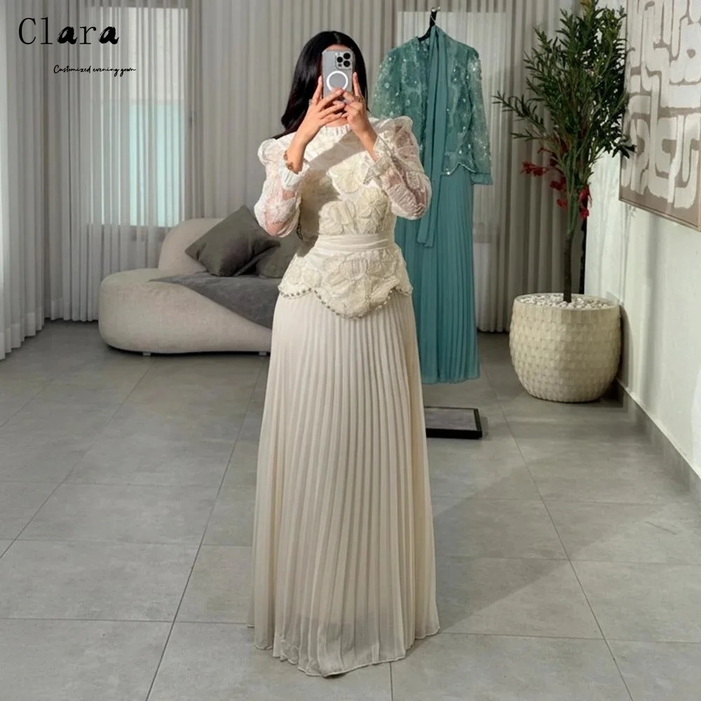 

Clara Custom White Flower Round Neck A Line Luxury Elegant Party Dresses for Wedding Woman Prom Dress Cocktail Dresses 2026 Gala